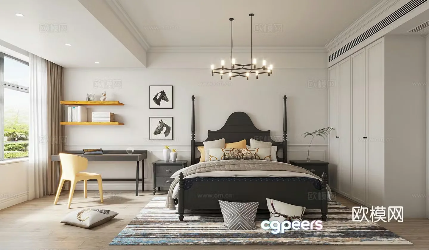 American bedroom 3d model