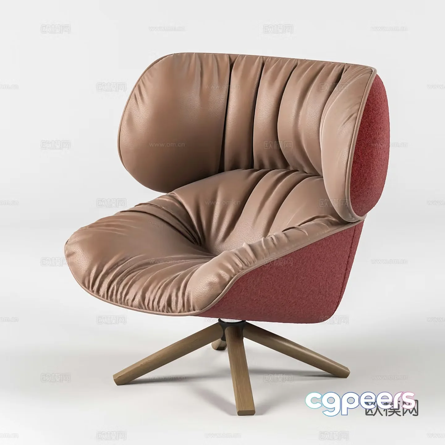 Modern casual chair leather chair dining chair single chair 3d model