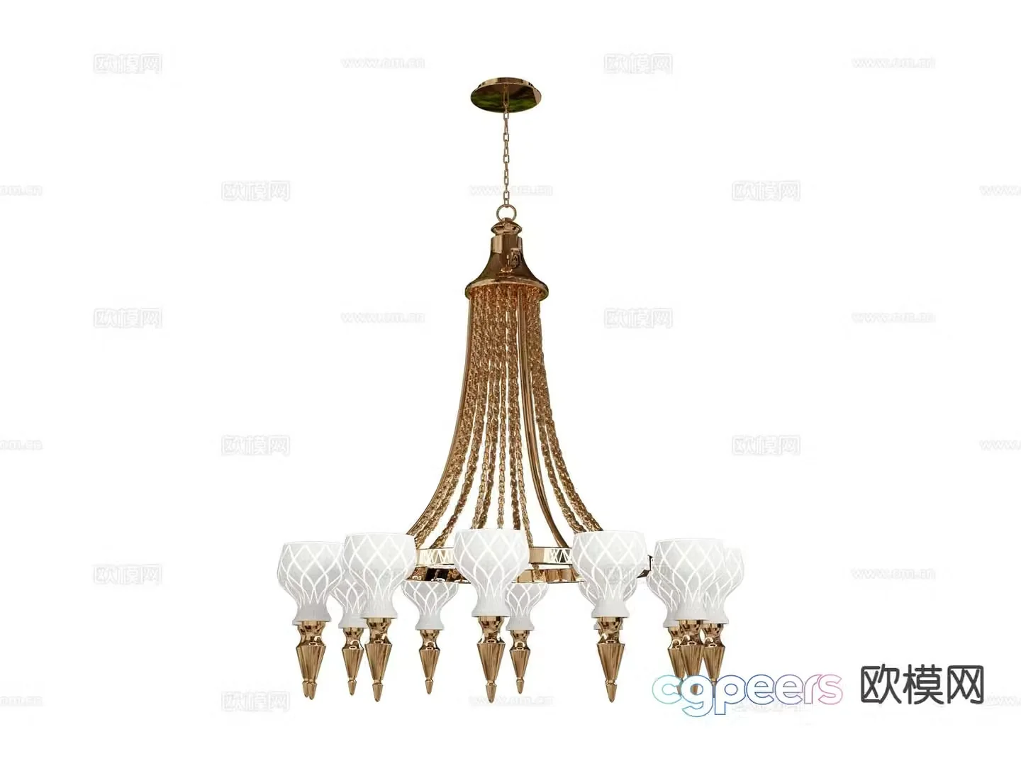 visionnaire multi-head chandelier 3d model