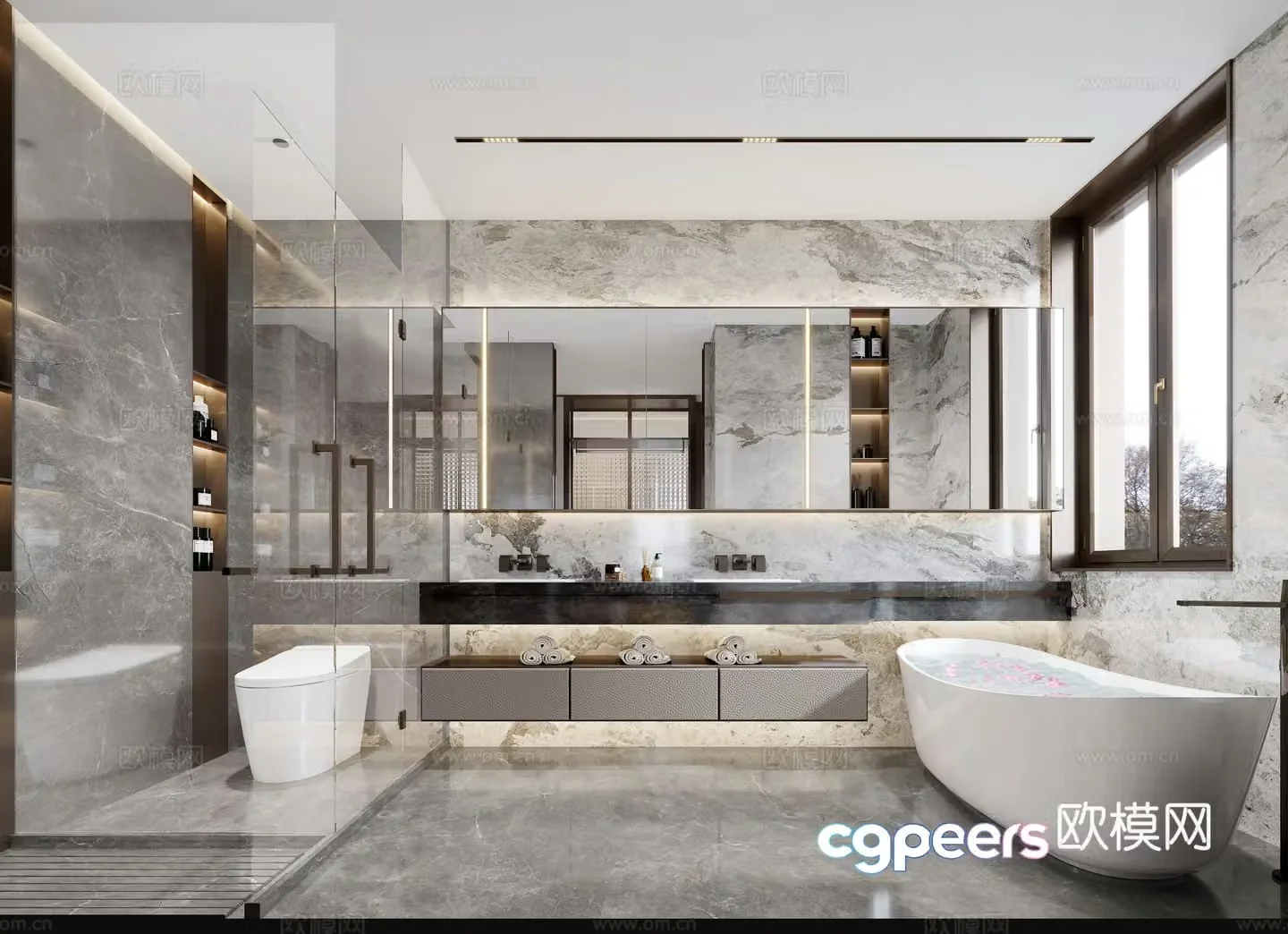 Villa modern bathroom 3d model
