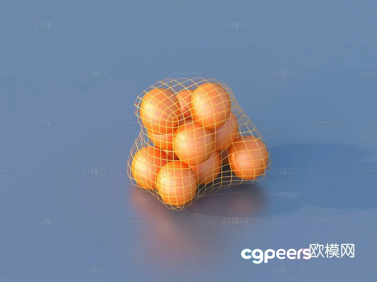 orange packaged fruit bagged fruit 3d model