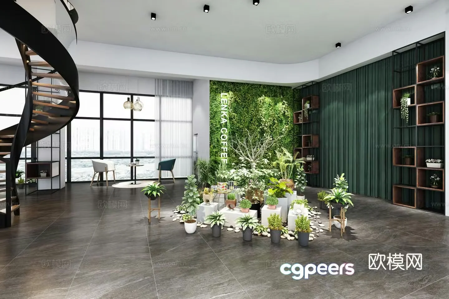 Modern cafe 3d model