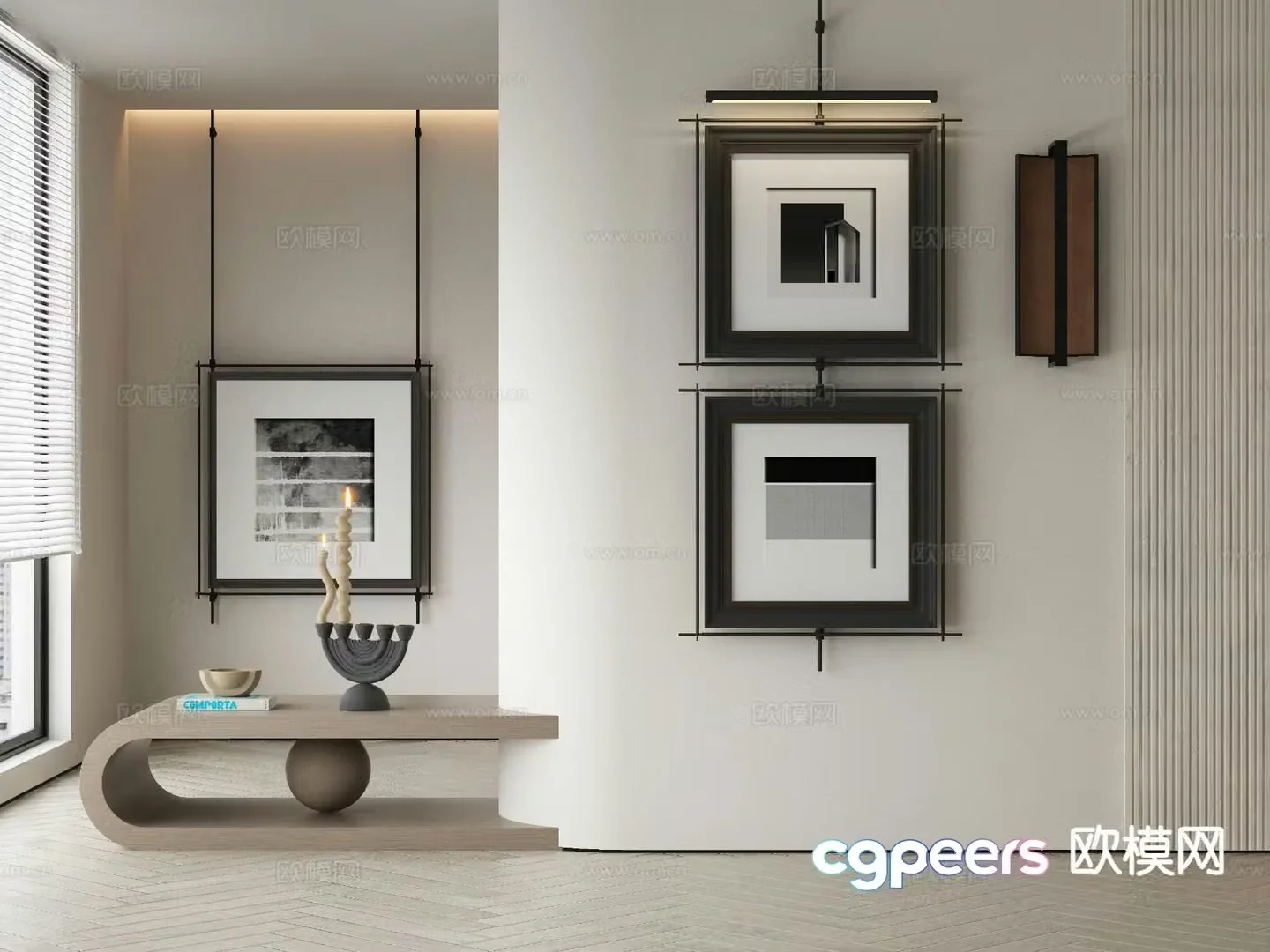 Modern art painting texture painting decorative painting 3d model