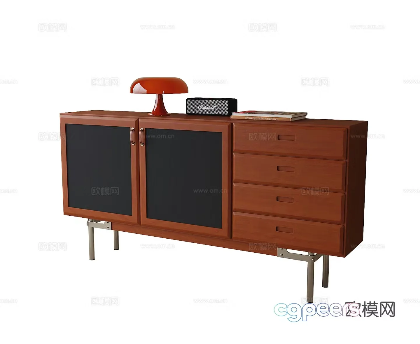 Modern side cabinet entrance cabinet desk lamp low shoe cabinet 3D model