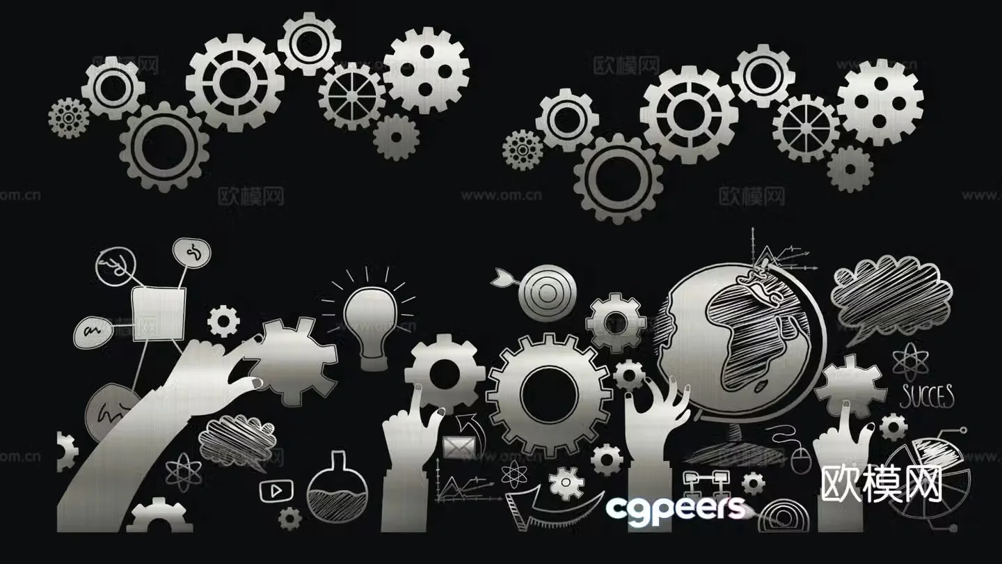 Metal gears mechanical parts wall decorations hanging decorations 3d model