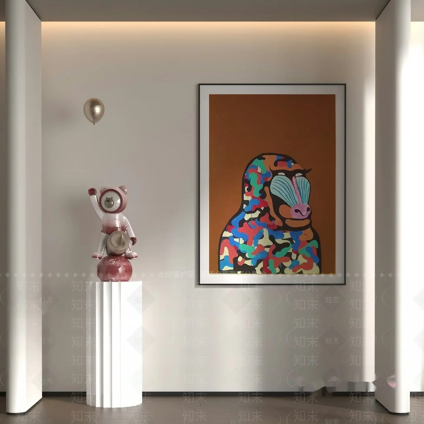 Modern Art Display 3D Model – 3479 – VRAY Render