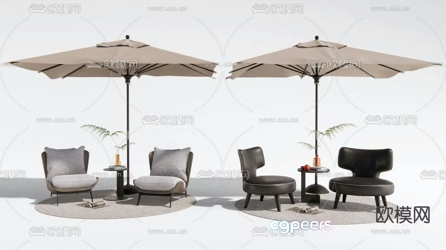 Modern outdoor chair leisure chair 3d model