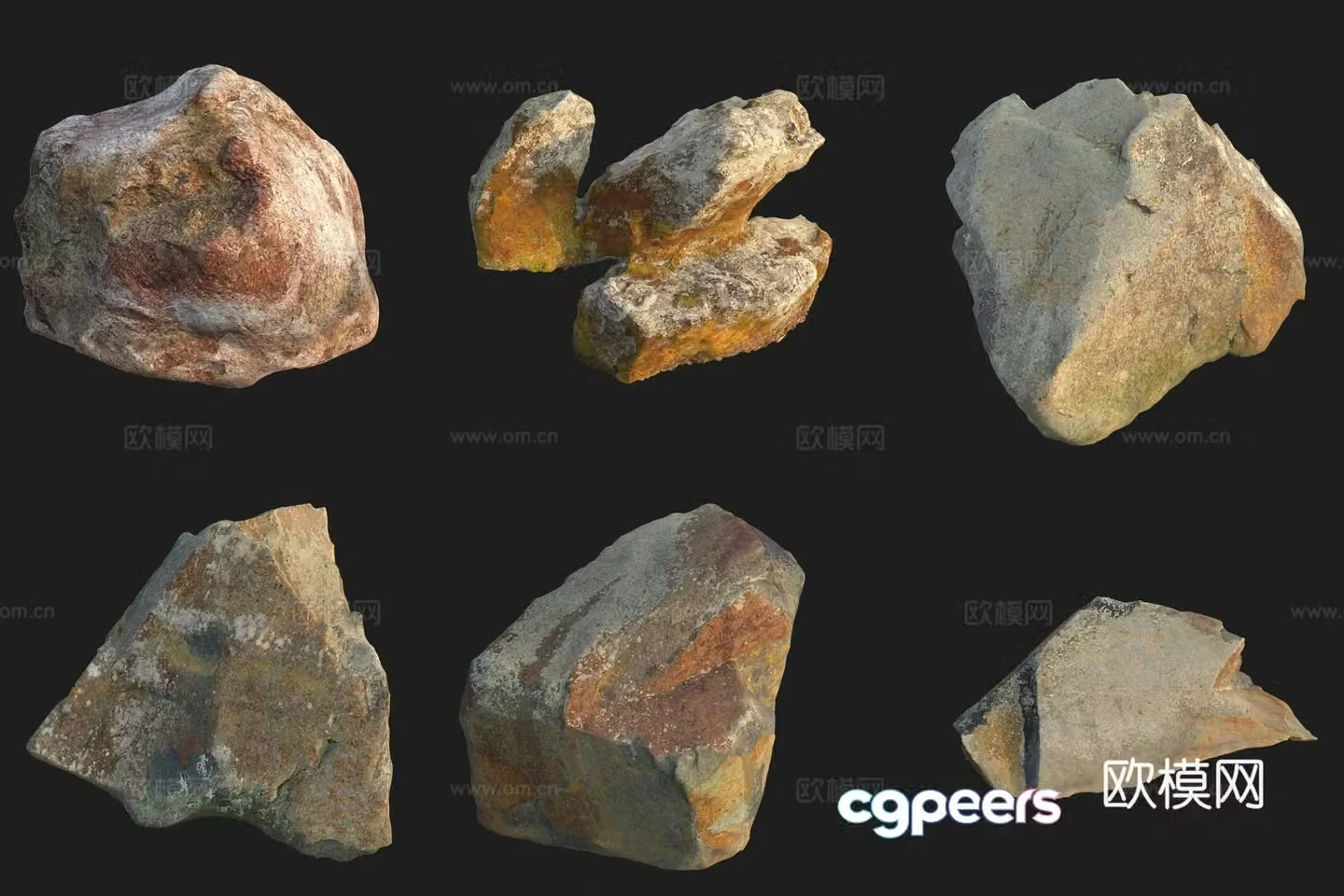 Granite stone stone 3d model