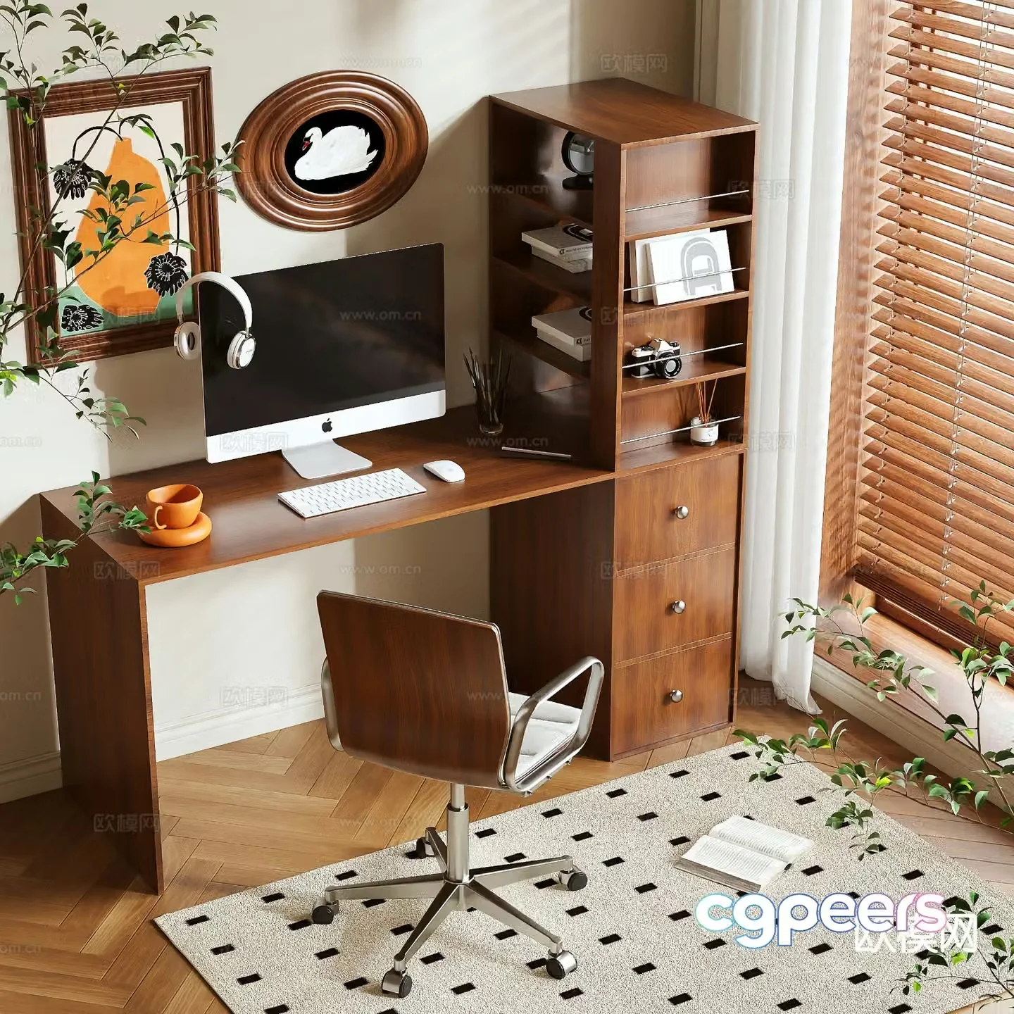 Medieval style desk 3d model