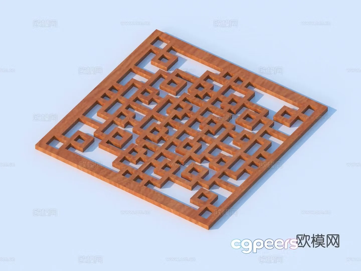 Carved window Grating window Hollow window Relief Wood carving 3D model