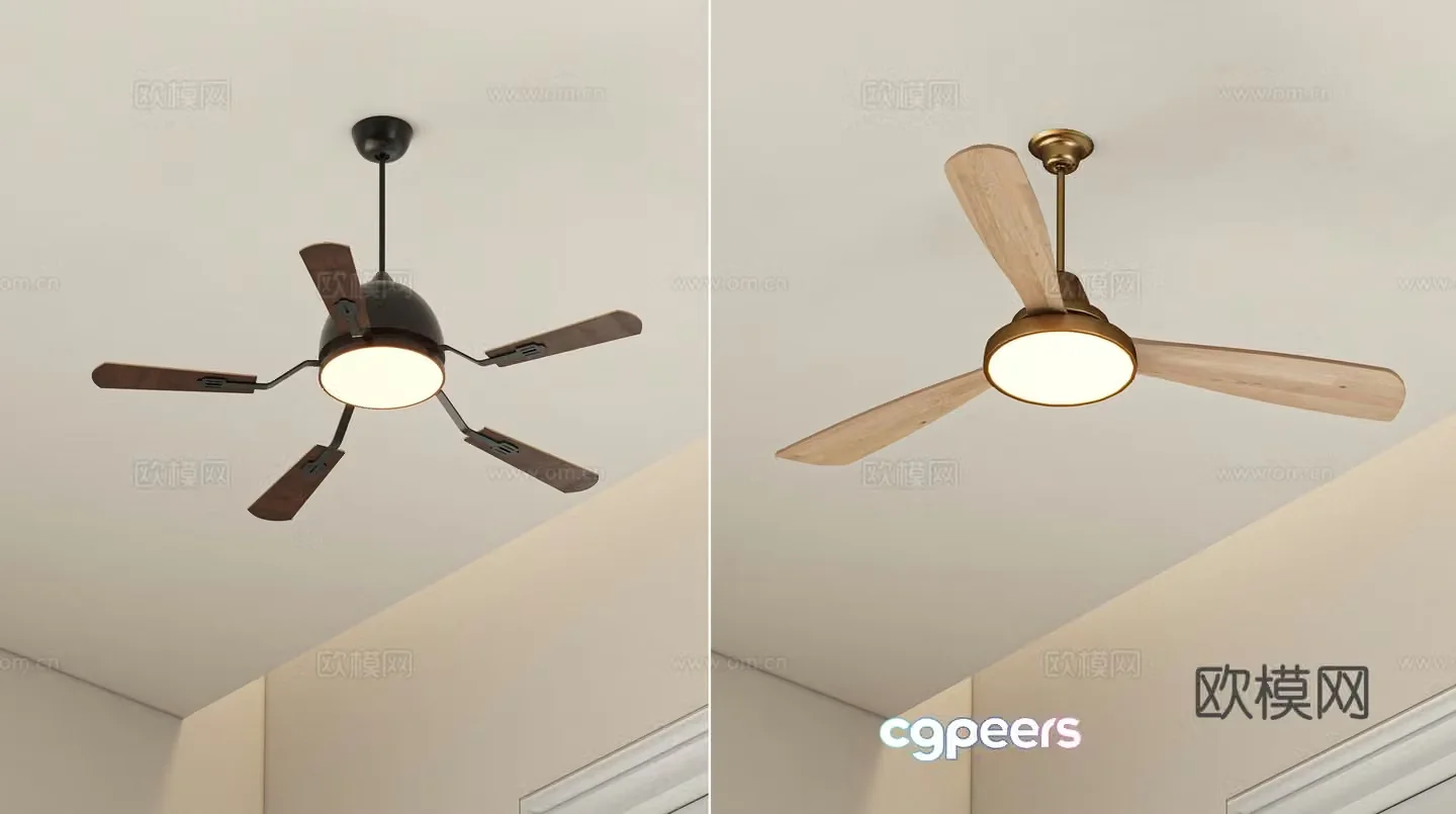 Wabi Sabi ceiling fan light fan light 3d model