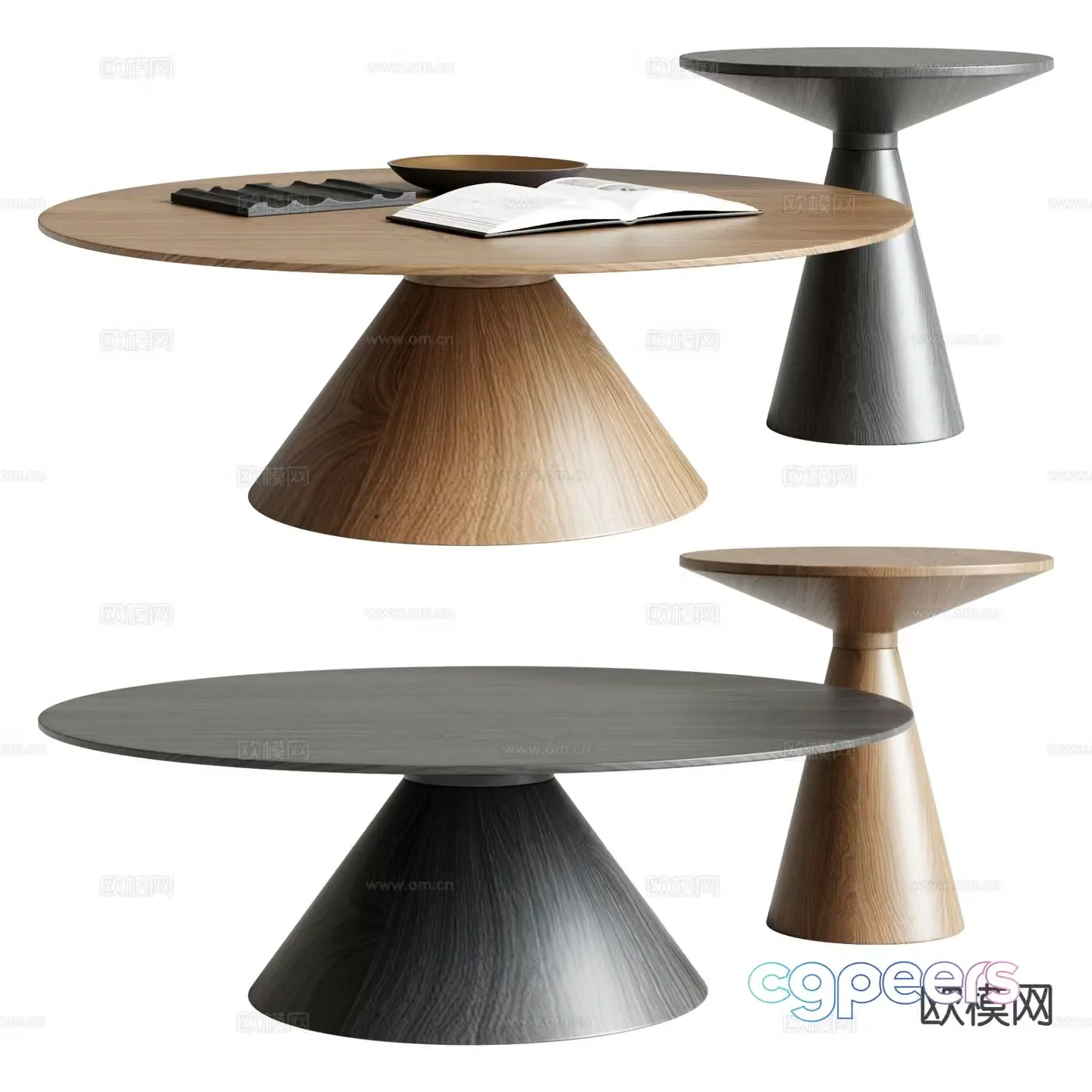 Modern wooden dining table 3d model