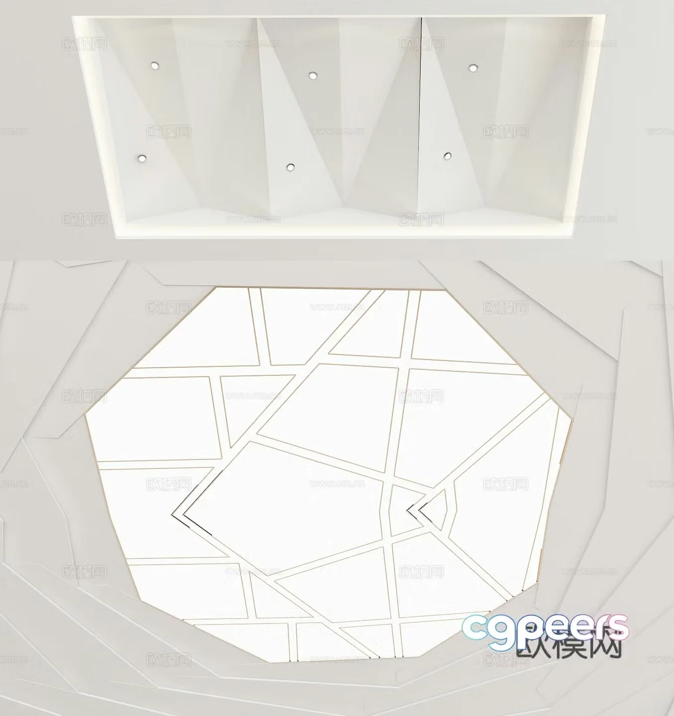Modern ceiling geometric suspended ceiling 3d model