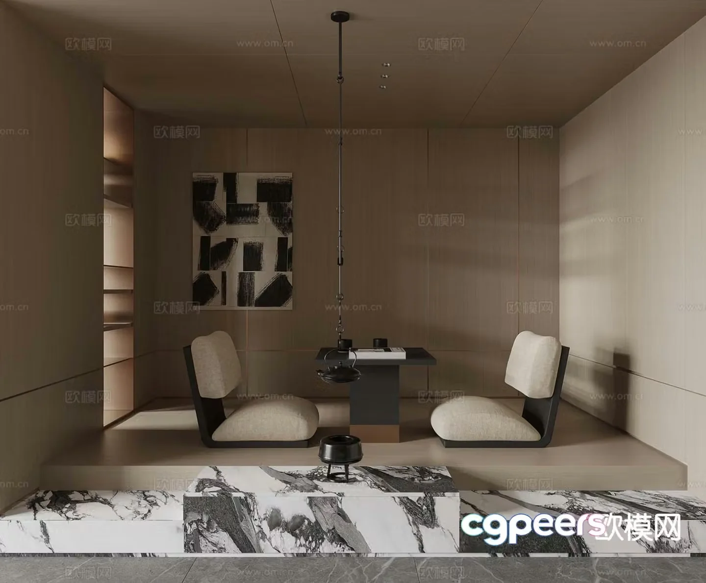 Modern tatami tea room 3d model