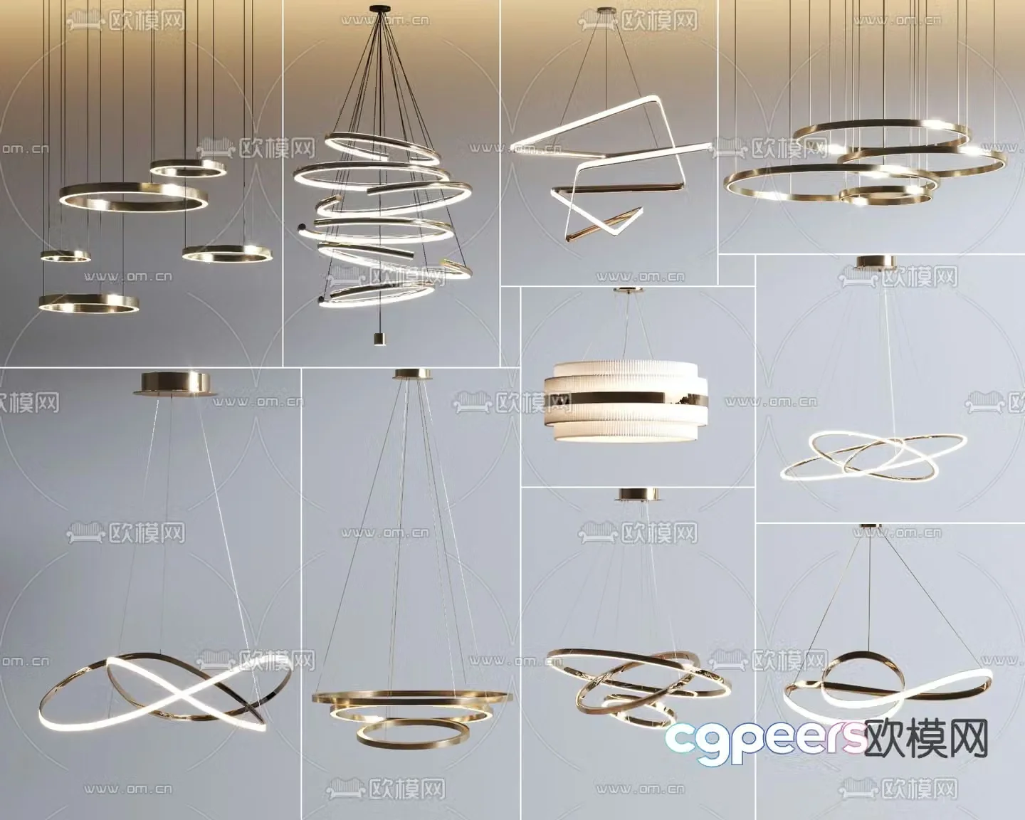 Art chandelier metal chandelier 3d model