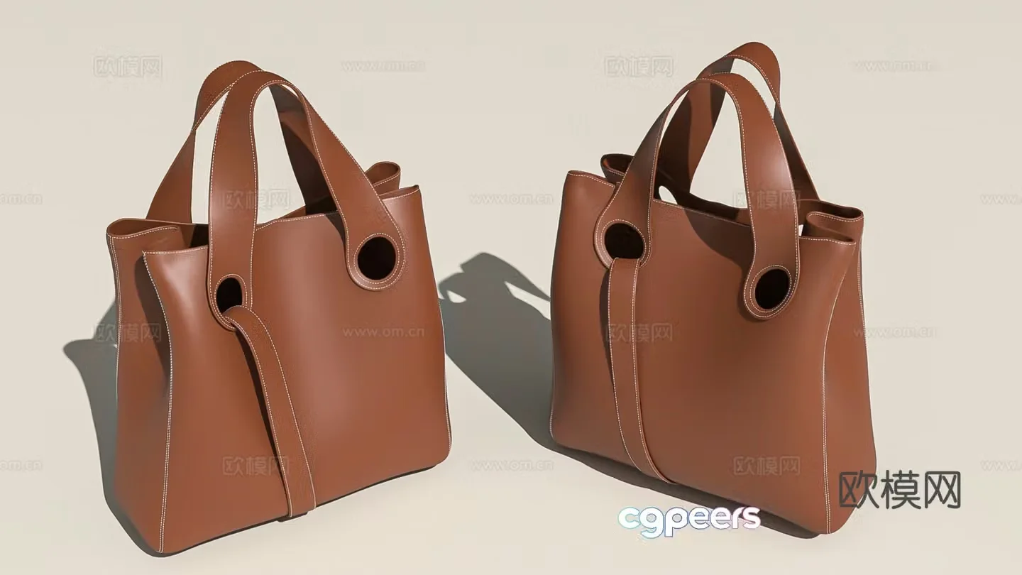 Handbag leather bag daily necessities 3D model