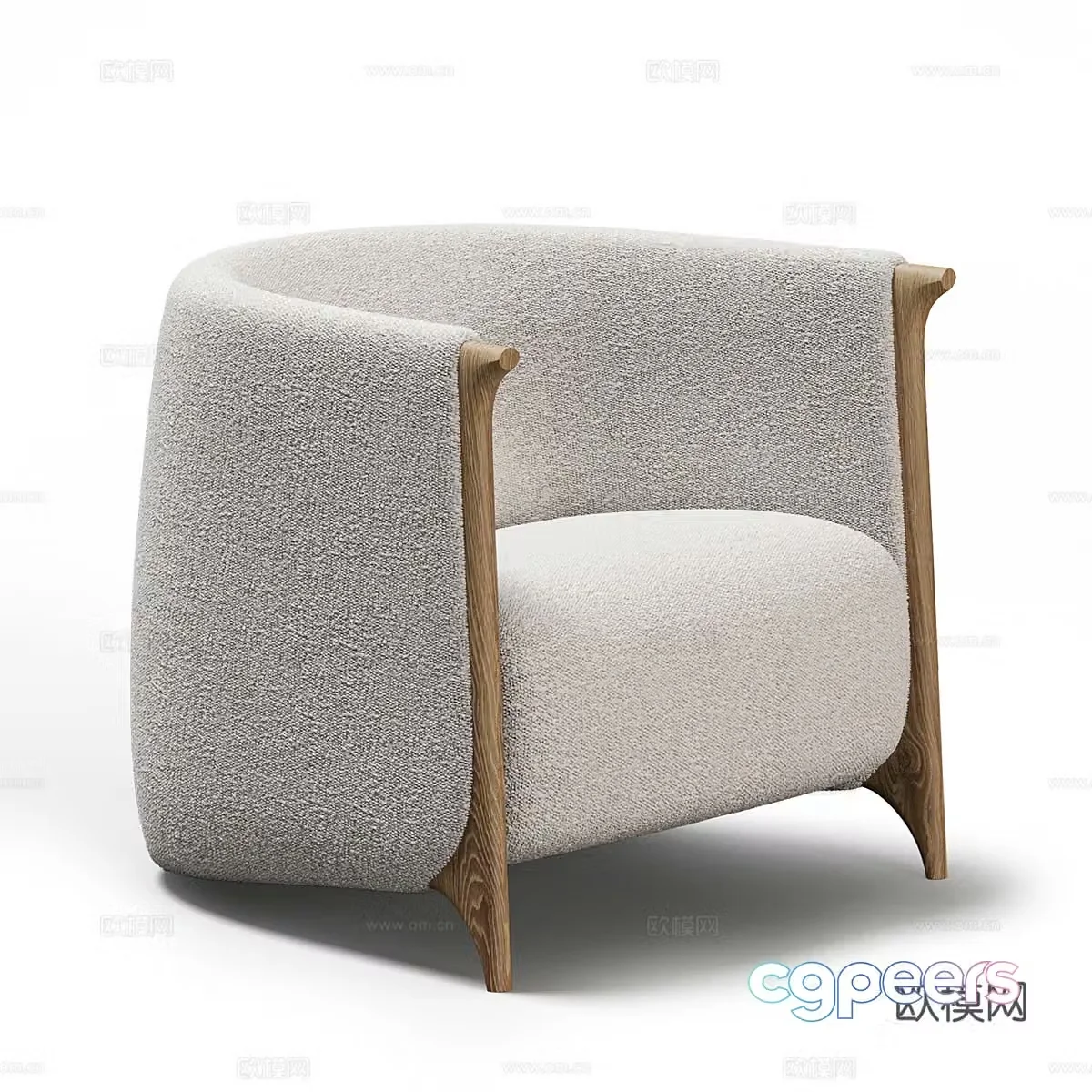 New Chinese style fabric armchair 3D model