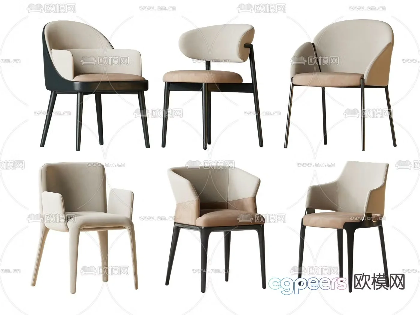 Simple chair dining chair 3d model