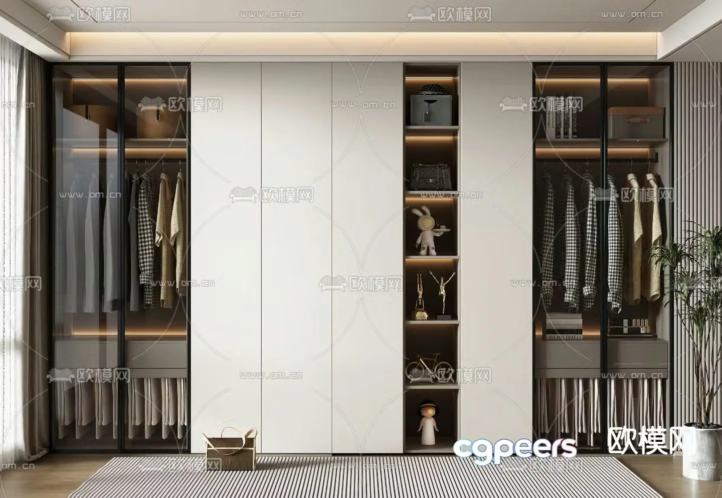 modern wardrobe wardrobe 3d model
