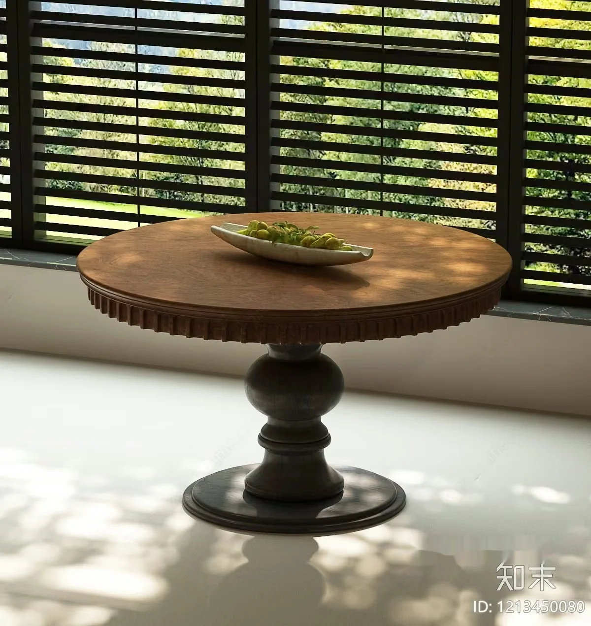A Wooden Table With A Bowl Of Fruit On Top 3D Model – 5302 – VRAY Render
