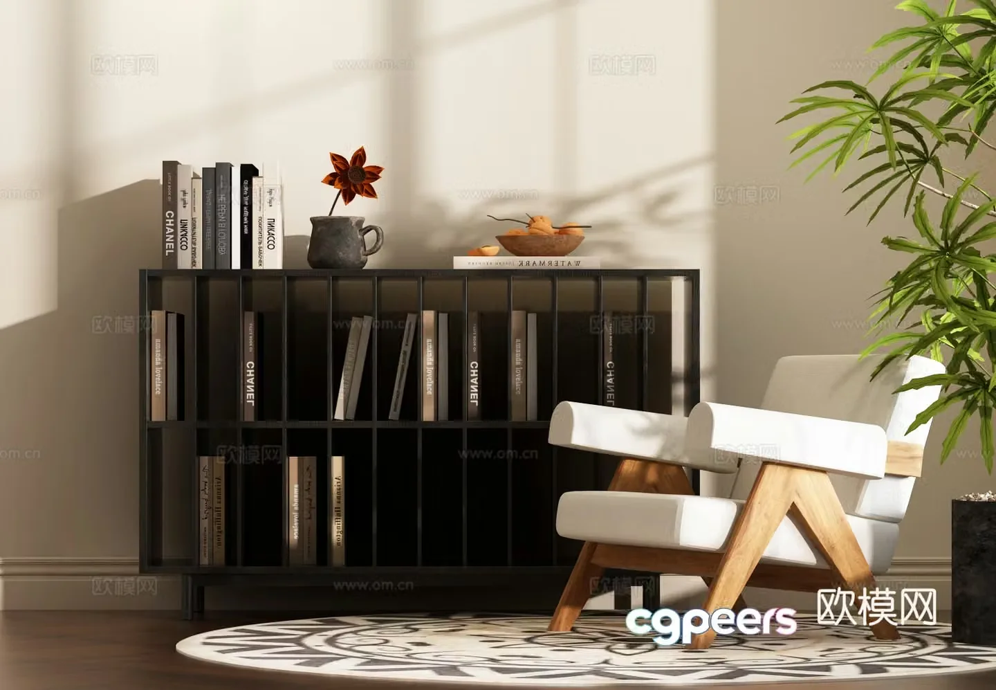 Modern Zen Bookcase Modern Wasabi Bookcase Modern Bookcase 3D Model