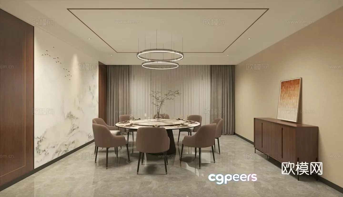 New Chinese-style private room Simple private room Chinese-style private room Private room Modern private room 3D model