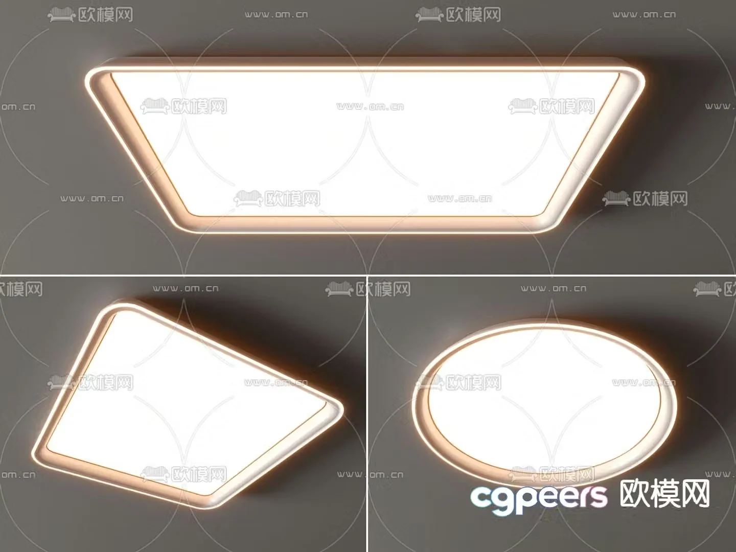 Ultra-thin ceiling lamp square ceiling lamp bedroom lamp 3d model