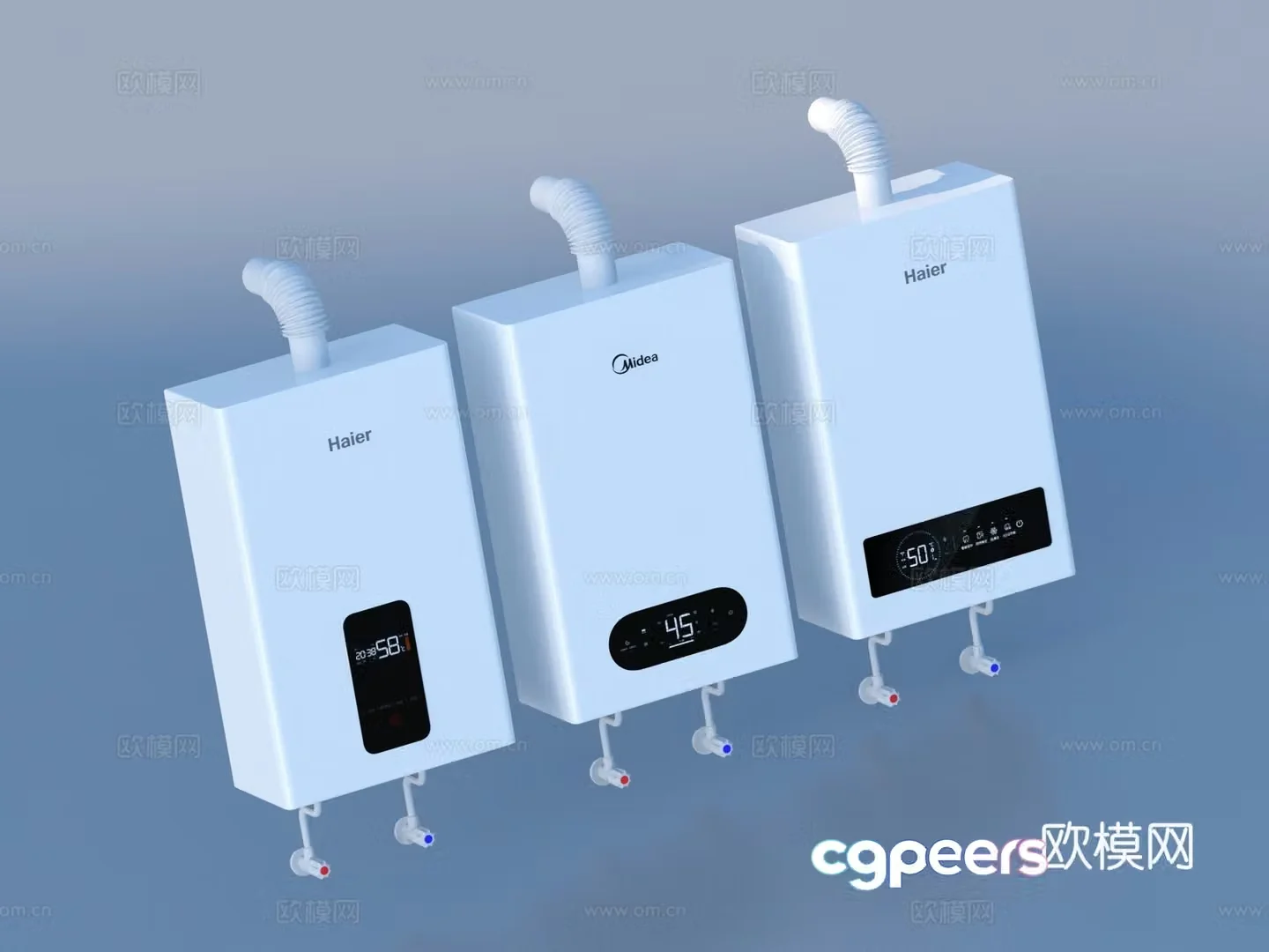 Gas water heater 3d model