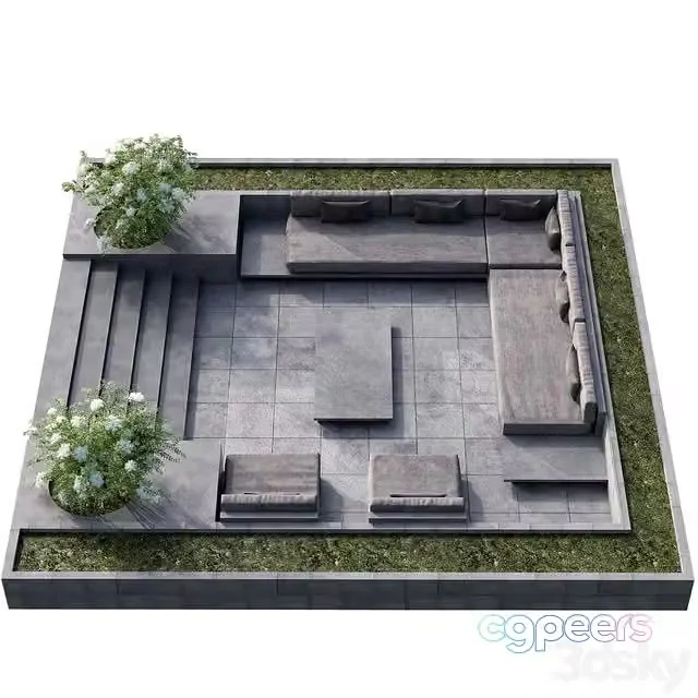 3ds Max Free – OUTDOOR SITTING AREA NO14