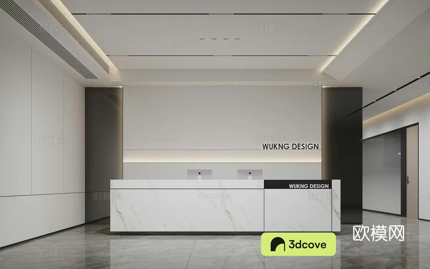 Modern company front desk reception