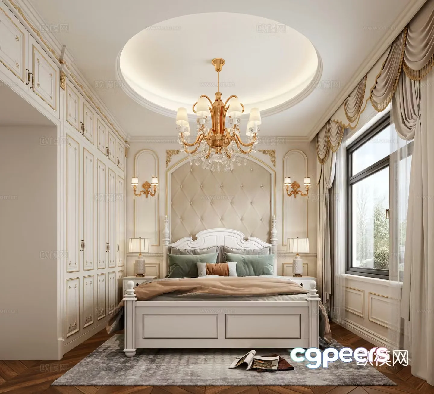 European style bedroom 3d model