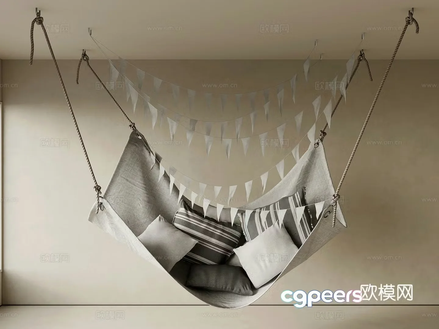 Hammock Modern Hammock Pillow 3D Model