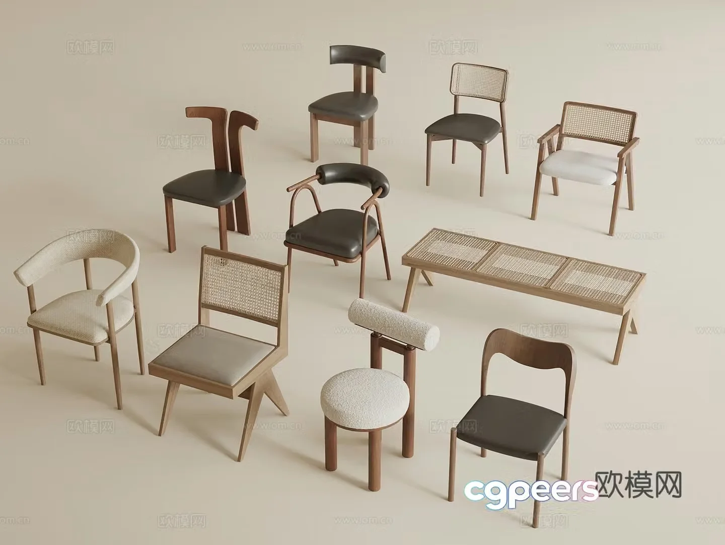 Wasabi Medium Style Single Chair Dining Chair 3D Model