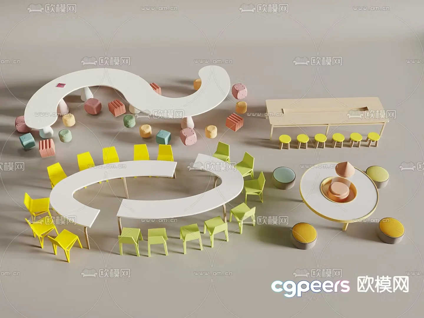 Children’s table game table handmade table toy table 3d model
