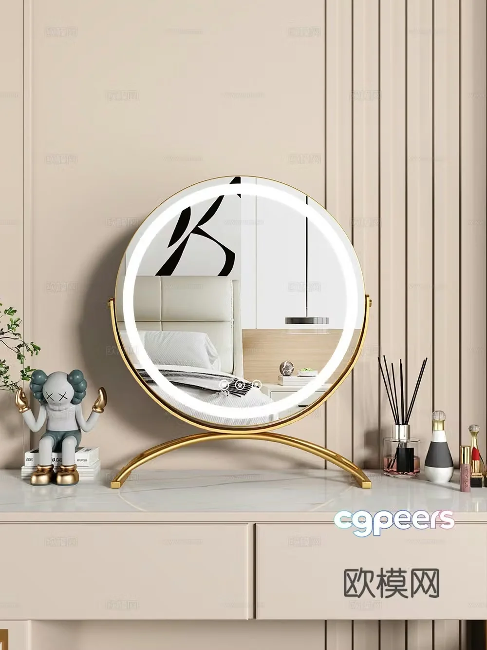 Mirror Dressing table mirror ornament decoration 3d model
