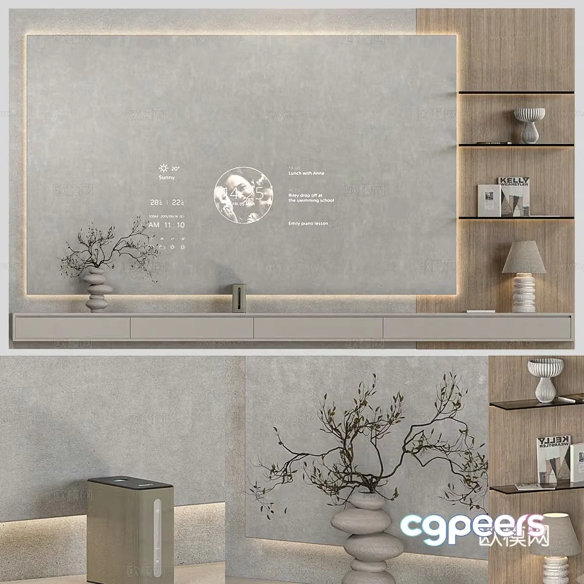 TV background wall 3d model