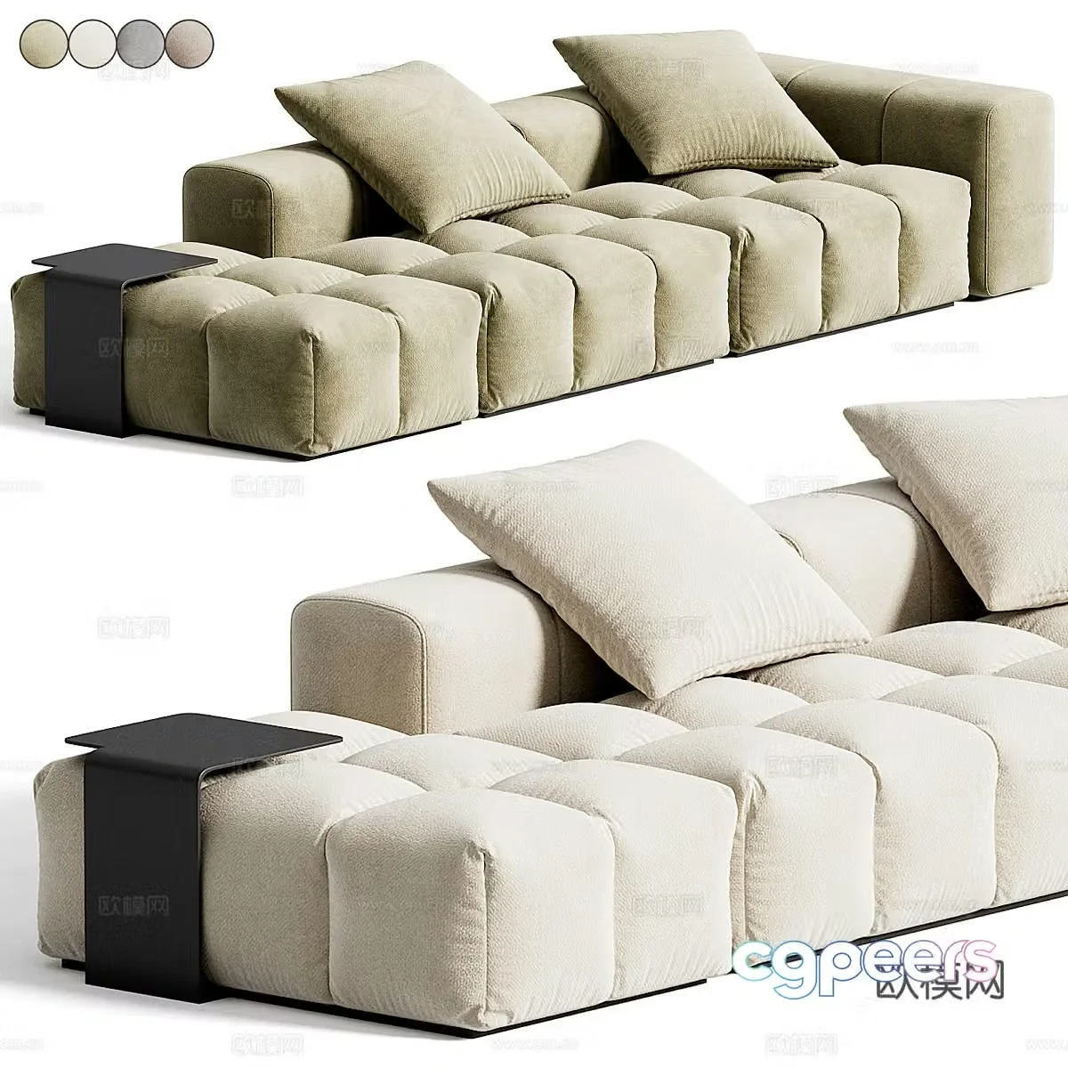 Modern Italian fabric casual sofa 3d model