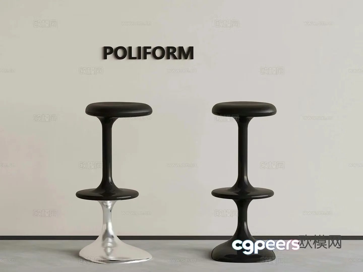 Modern bar stool 3d model