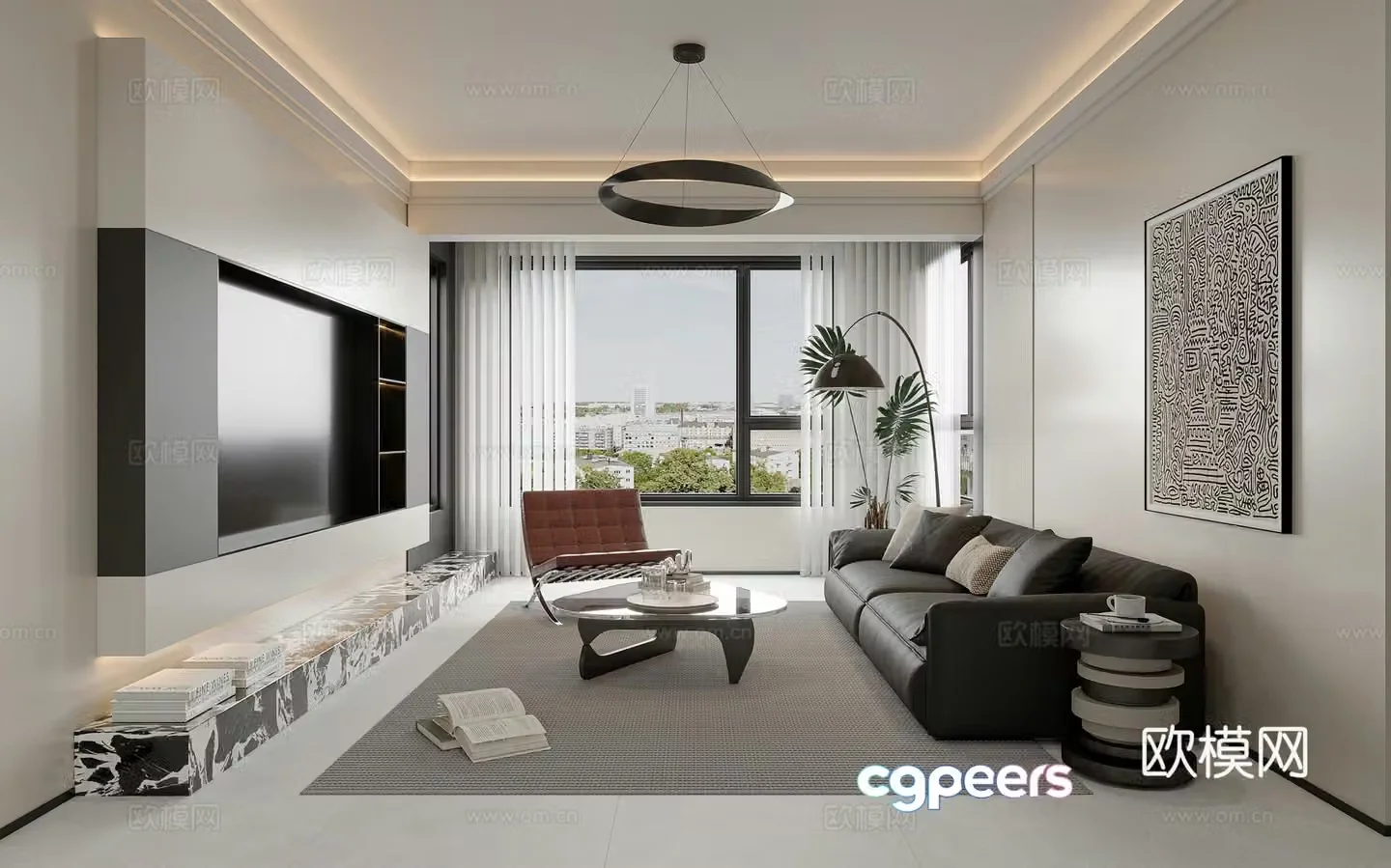 Modern living room 3d model