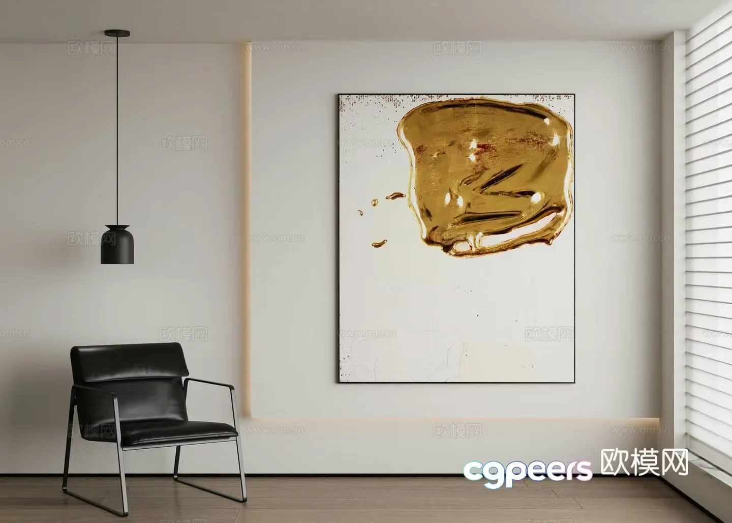 Modern abstract painting decorative painting 3d model
