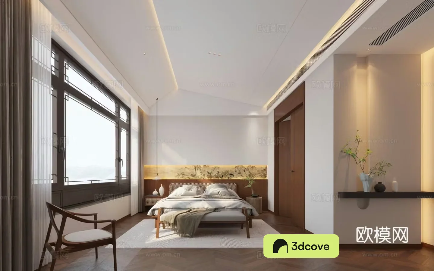 New Chinese bedroom master bedroom Song’s aesthetic