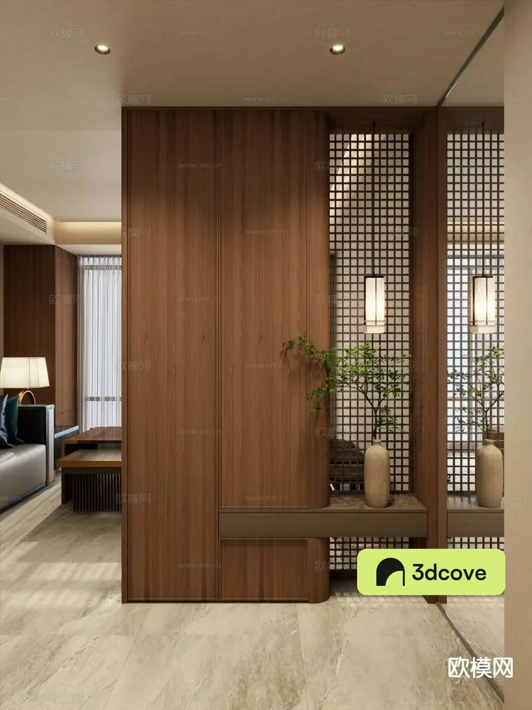 New Chinese style entrance hall decorative entrance aisle