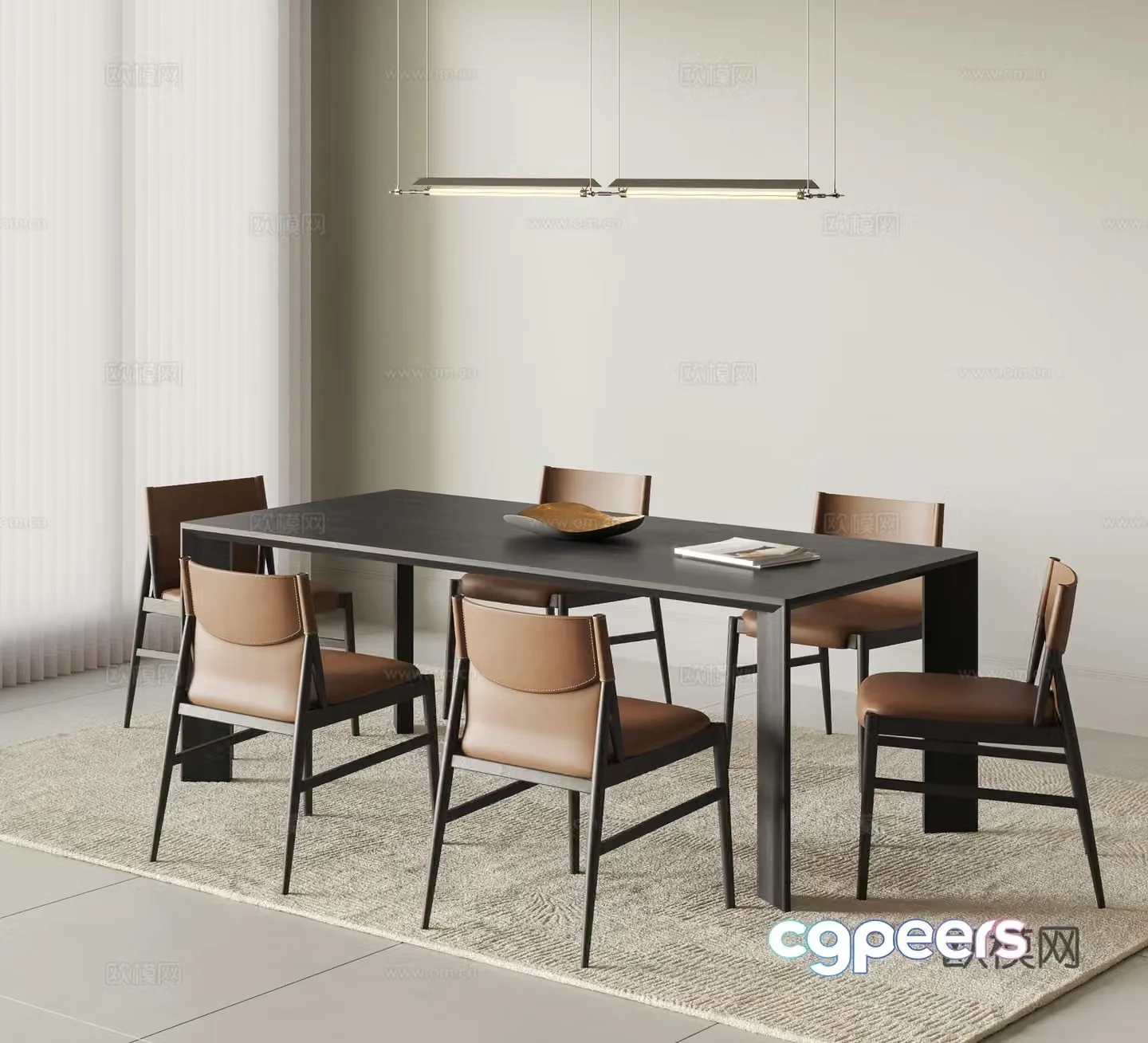 POLIFORM modern dining table and chair 3d model