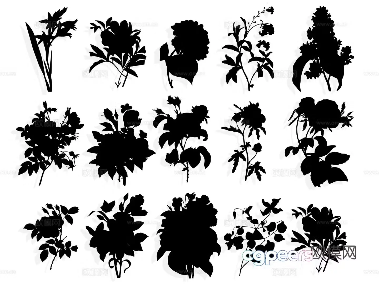 National Tide Carving Flower Silhouette Winter Plum Blossom Wall Sticker 3D Model