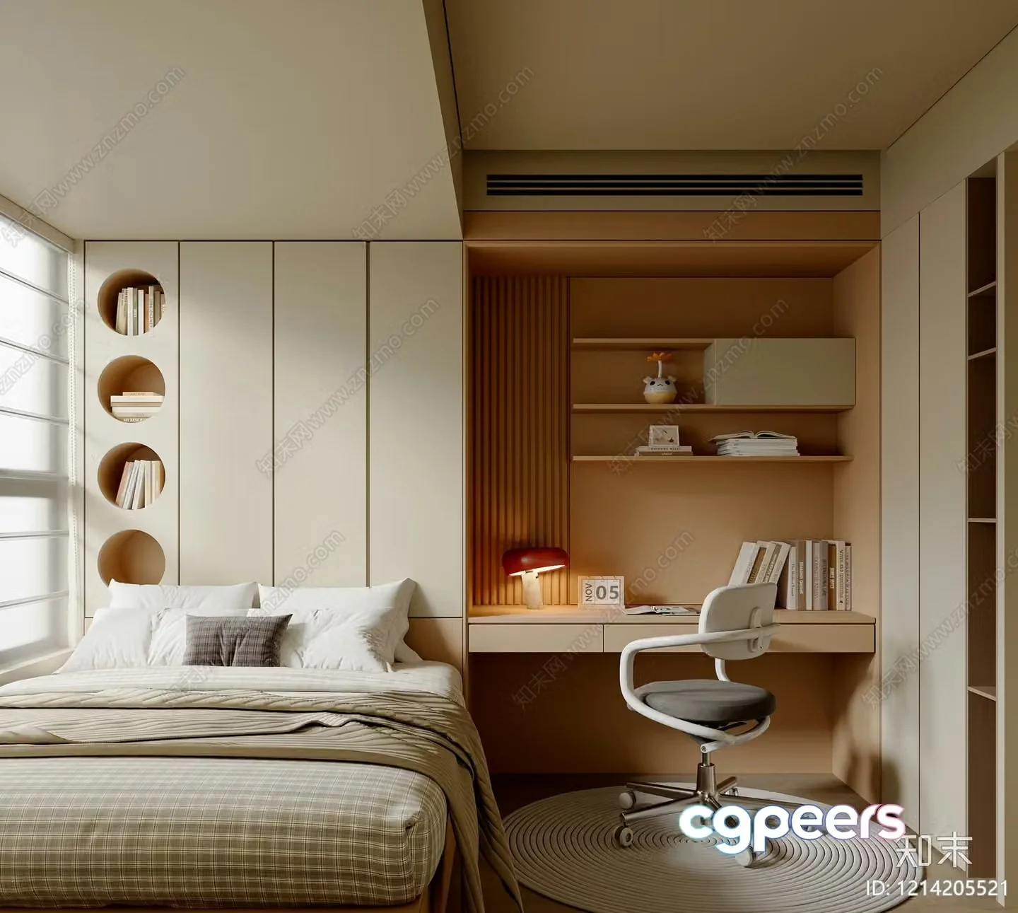 Cozy Bedroom 3D Model – 7181 – VRAY Render