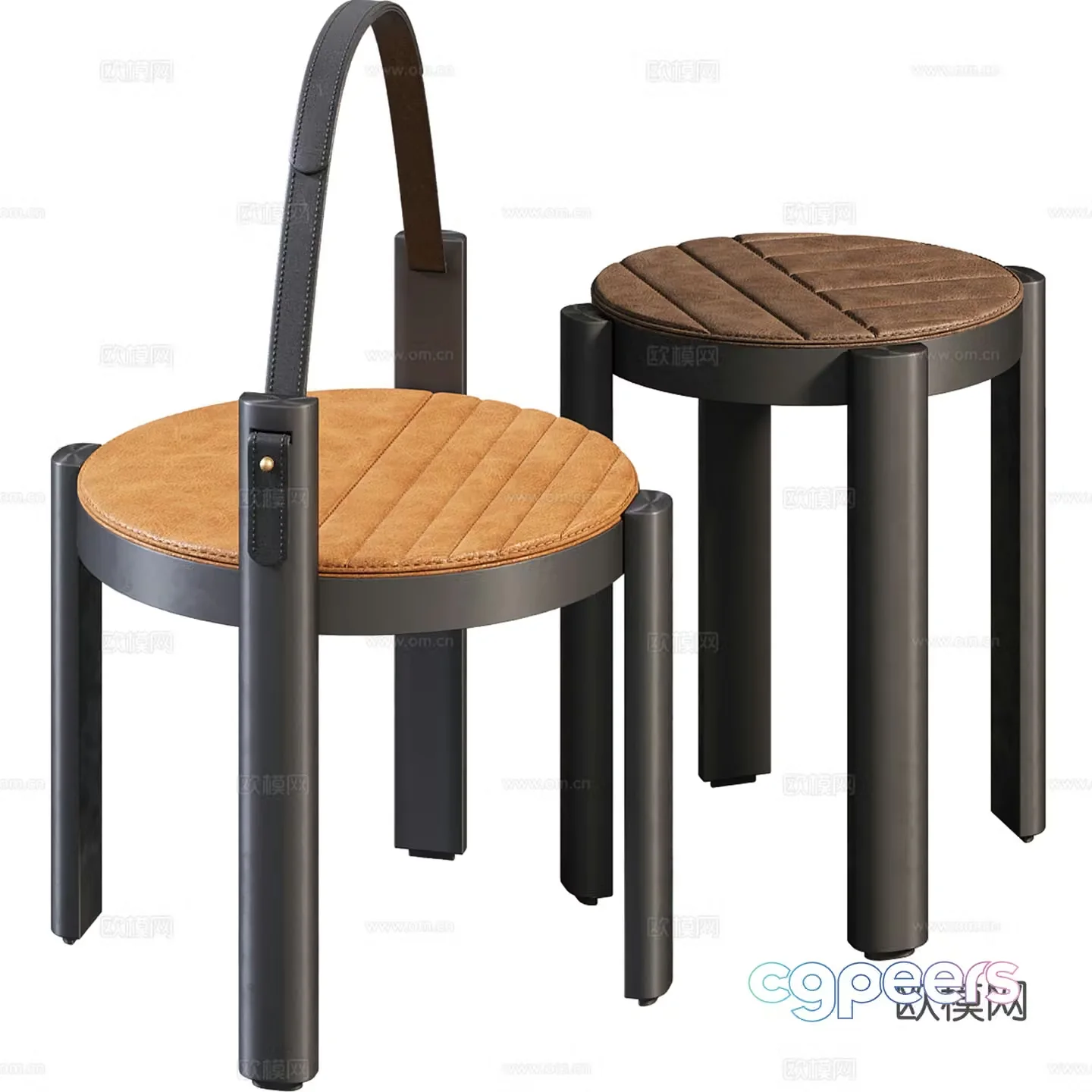 Modern side table round table corner table 3D model