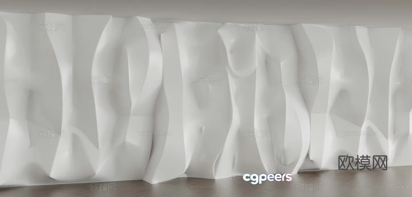 Modern special shape background model wall 3d model