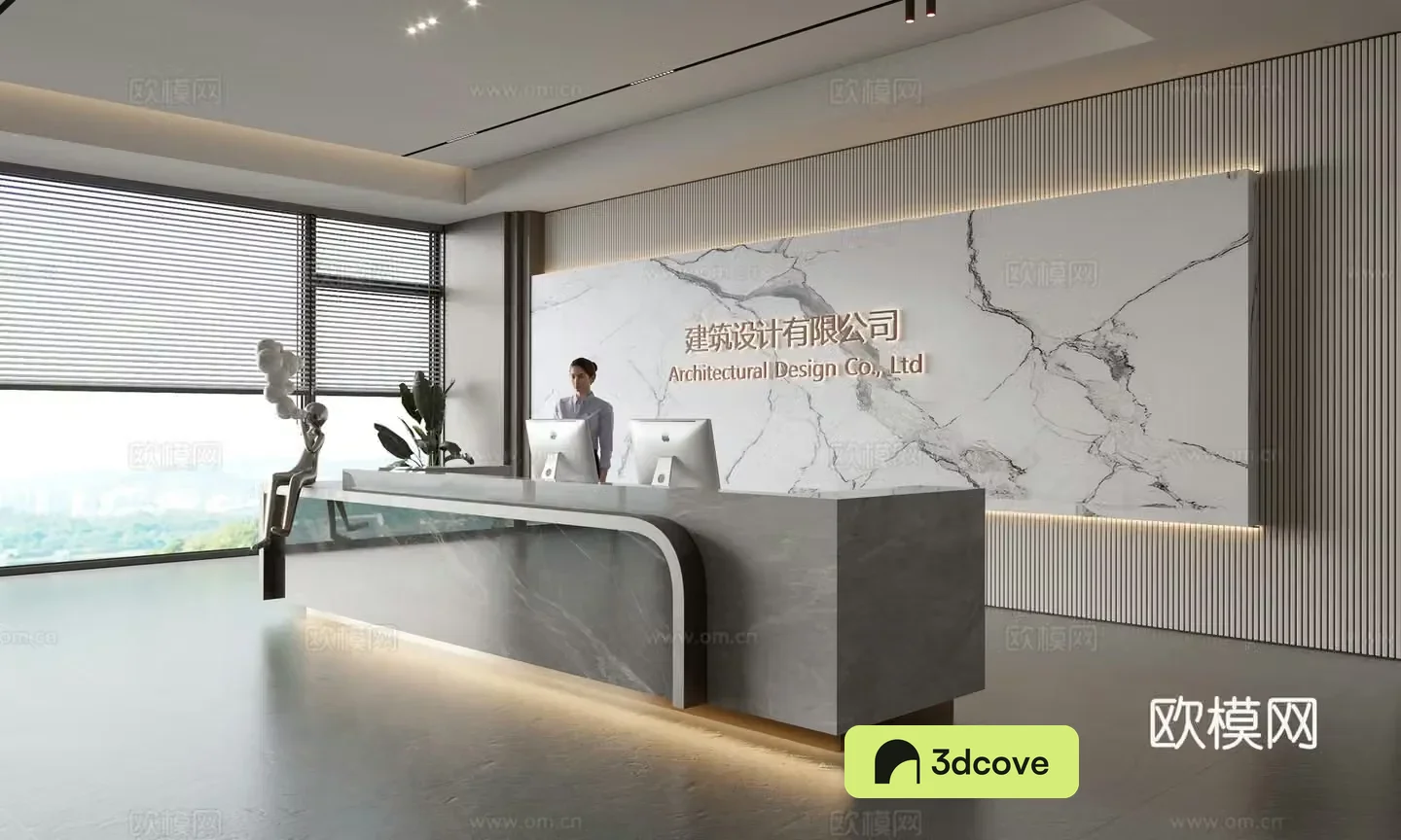 Modern company front desk reception area bar reception desk service desk company front desk background