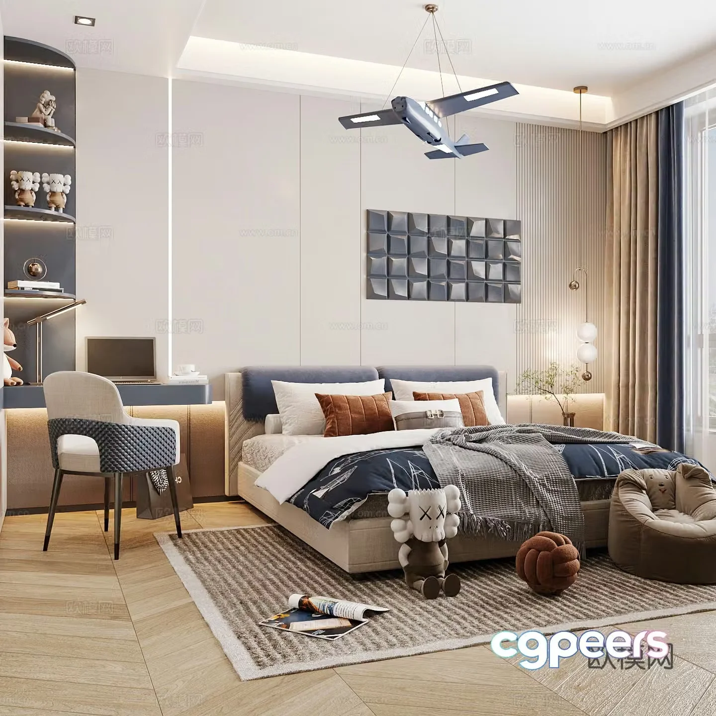 Modern children’s room boy’s room 3d model