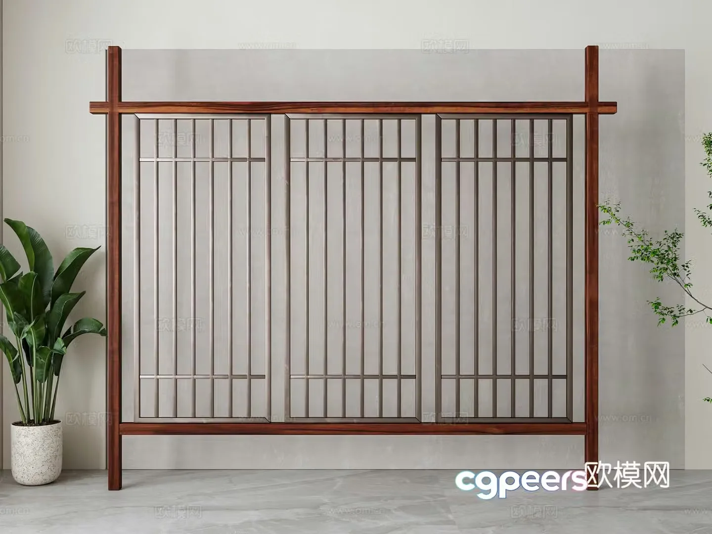 New Chinese railing 3D model